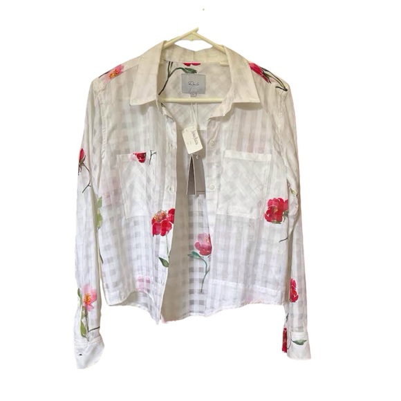 “Bain of Ketchup Top” White Collared Shirt - Picture 2 of 3